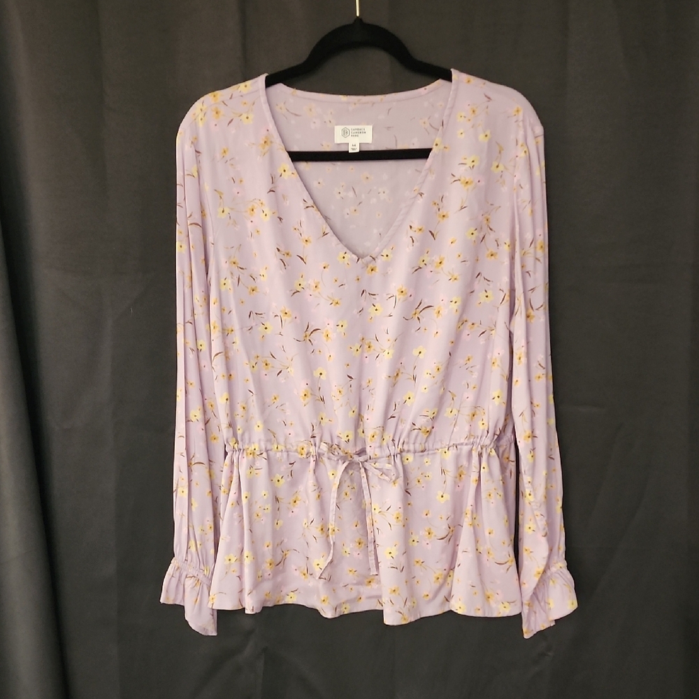 Lavendar Floral Candace Cameron Bure Blouse